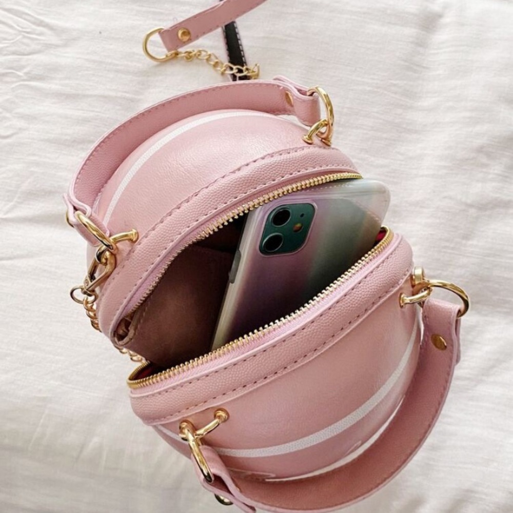 Basketball Shaped Satchel Bag Pink - Picture 4 of 5